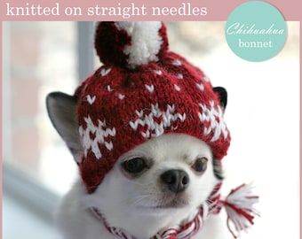 Chihuahua Bonnet Knitting Pattern - US Terms (PDF Pattern)