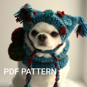 Modello per lavorare a maglia un cappello e uno scaldacollo per Chihuahua (scarica PDF)