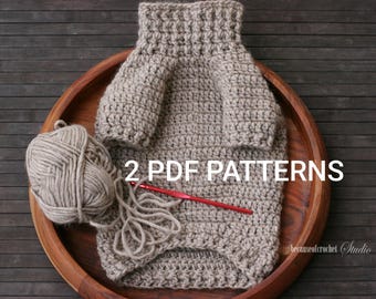 Crochet Dog Sweater and Hat Patterns: Intermediate Level (2 PDF Patterns, US Terms)