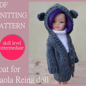 PDF Knitting PATTERN - Paola Reina coat. Knitted on straight needles. Written in US terms. Skill level: intermediate.