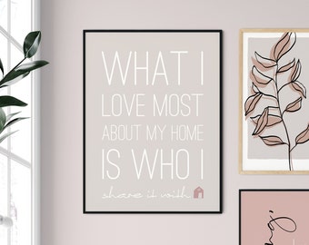 Print What I love most - greige