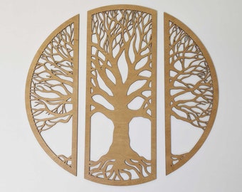 Tree Wall Art / Tree of Life Wall Decor / Wooden Wall Decor Tree / Set of 3 Wall Panels Tree