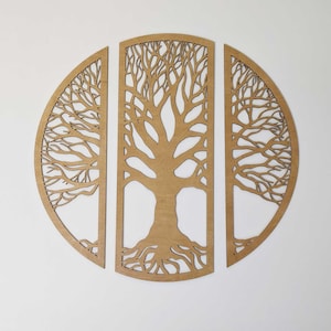 Tree Wall Art / Tree of Life Wall Decor / Wooden Wall Decor Tree / Set of 3 Wall Panels Tree