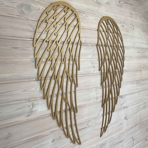 Set of 2 Angel WINGS, Large Wooden Wall Art, Decorative Diptych Wings, Wall Decor Wood Panel Set, Living Room Decor, Bedroom Wall Decor
