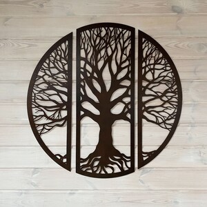 Tree Wall Art / Tree of Life Wall Decor / Wooden Wall Decor Tree / Set of 3 Wall Panels Tree