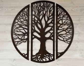 Tree Wall Art / Tree of Life Wall Decor / Wooden Wall Decor Tree / Set of 3 Wall Panels Tree