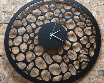 Wooden Clock LUNA 50cm (20 inch), Unique Wall Clocks, Silent Clock, Living Room Clock, Bedroom Clock, Round Clock, Wood wall clock