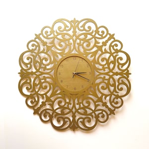 Wooden Clock LUDWIKA 60cm (23 1/2 inch), Unique Wall Clocks, Silent Clock, Living Room Clock, Bedroom Clock, Round Clock, Wood wall clock