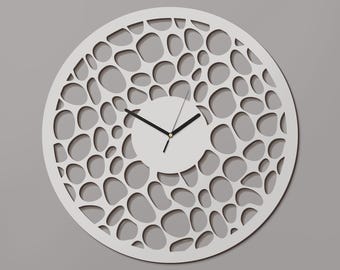 Luna Wooden Wall Clock: 40cm Silent Birch Plywood Clock