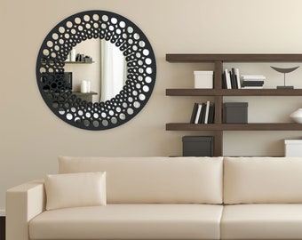 Round Wooden Wall Mirror KOLAR 60cm