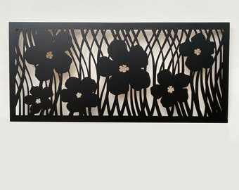 Large Wooden Floral Panel with Wooden Frames/ Living Room, Bedroom Wall Decor