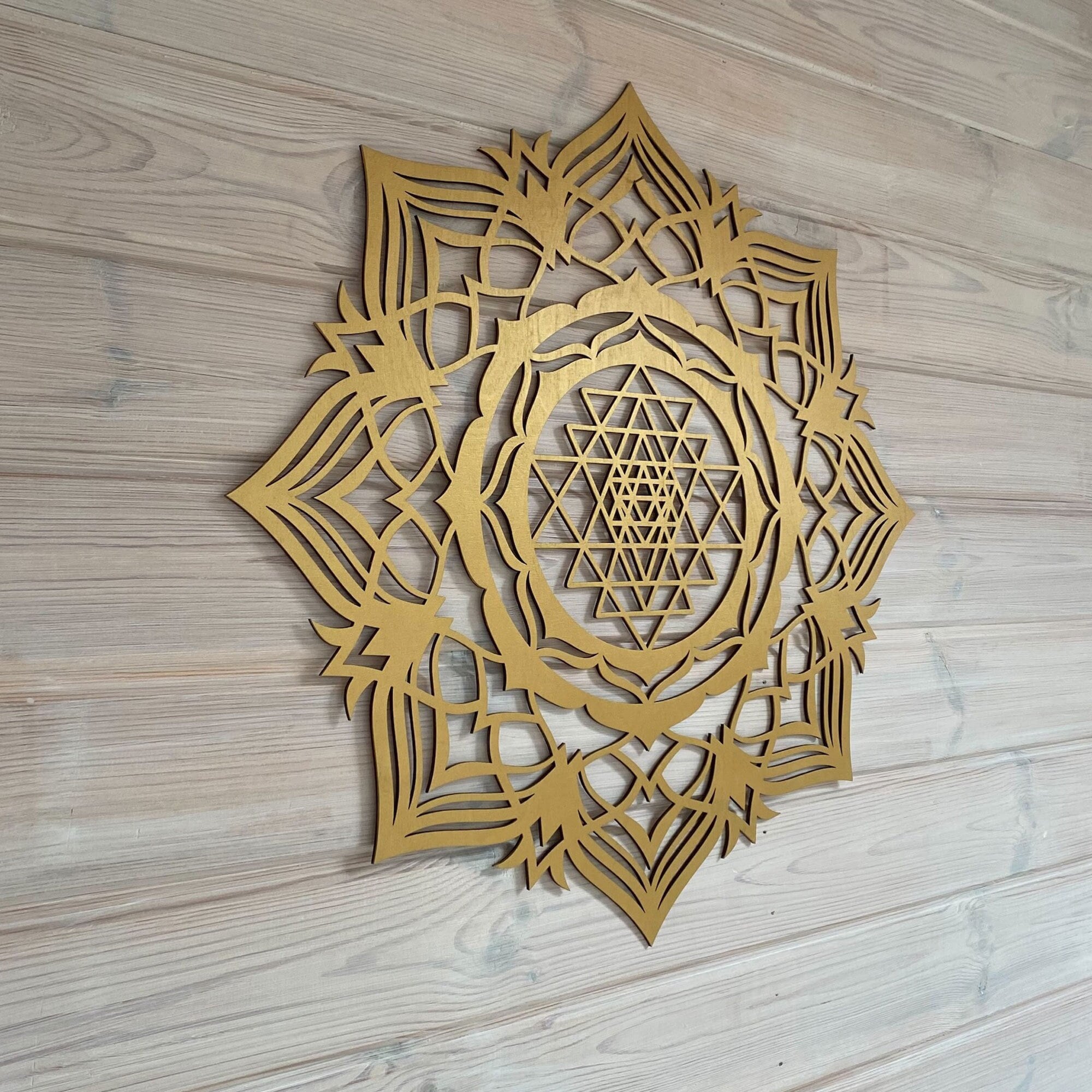 Wooden Wall Art SRI YANTRA - Etsy