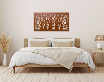 Framed Wall Panel FOREST, Wall art, Living room decor, Wall decor, Wooden decor, Openwork, Birthday gift, Housewarming, 3d Decor