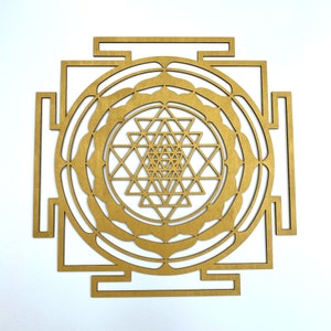 SRI YANTRA Sacred Geometry Wooden Wall Art