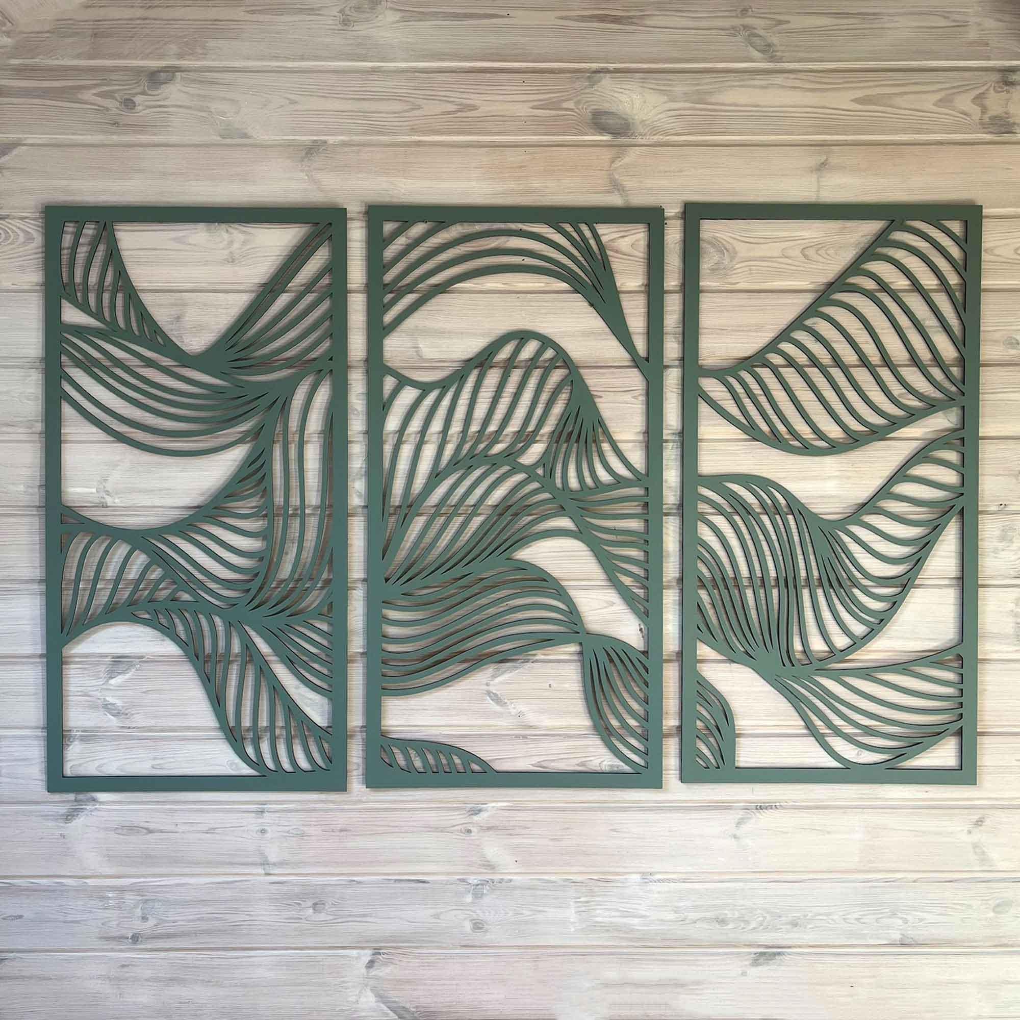 Set of 3 Modern Wooden Wall Decor /abstract Wooden Art for Living Room ...