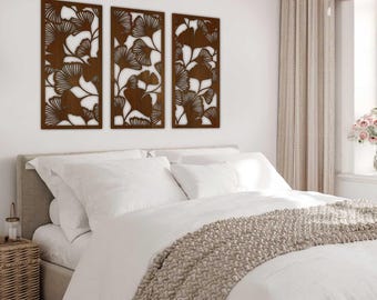 Ginkgo Blatt Holzwand Dekor: Elegantes Großes Panel Set