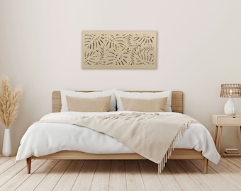 Schilderij met houten frame MONSTERA 100x50cm Unieke decoratie van woonkamer en slaapkamer