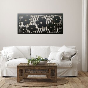 Large Wooden Floral Panel with Wooden Frames/ Living Room, Bedroom Wall Decor image 5