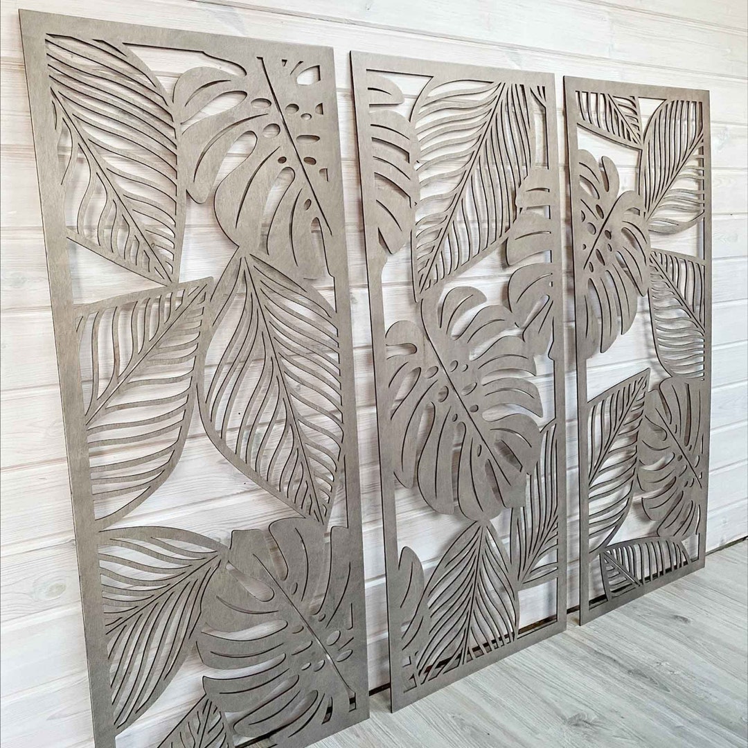 Small Long-Fixture Monstera Wall Leaf in Grey by Emilio Robba