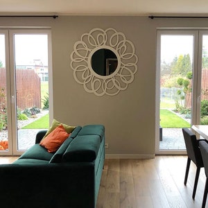Round Wooden Wall Mirror FLORESY