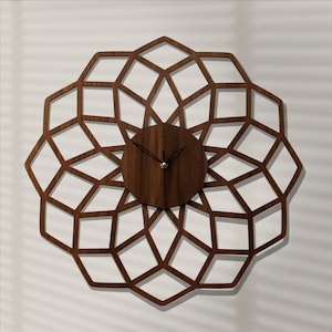 Wooden Clock NATI 50cm (19 inch), Unique Wall Clocks, Silent Clock, Living Room Clock, Bedroom Clock, Round Clock, Wood wall clock