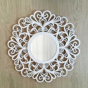 Miroir mural rond en bois GALA 75 cm / 29,5 pouces