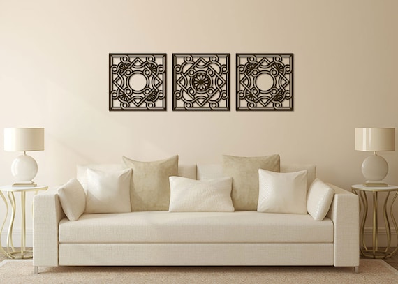 Decorazioni Parete Boho In Legno - Set 3 Pezzi Geometrici Per Camera Da Letto E Soggiorno - Foto 10