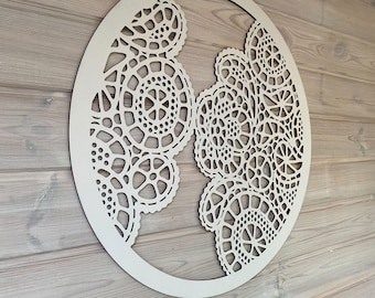 Wedding wooden wall decor / Filigree wall art / Large wooden wall art