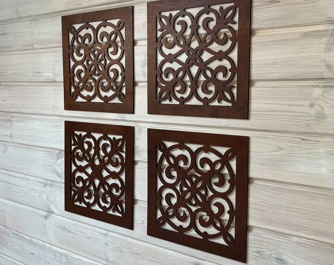 Gallery Detail: Laser Cut Birch Plywood Wall Panel Openwork Decor