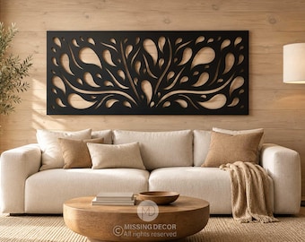 Openwork Wooden Wall Art with Wooden Frames, Large Birch Panel Decor