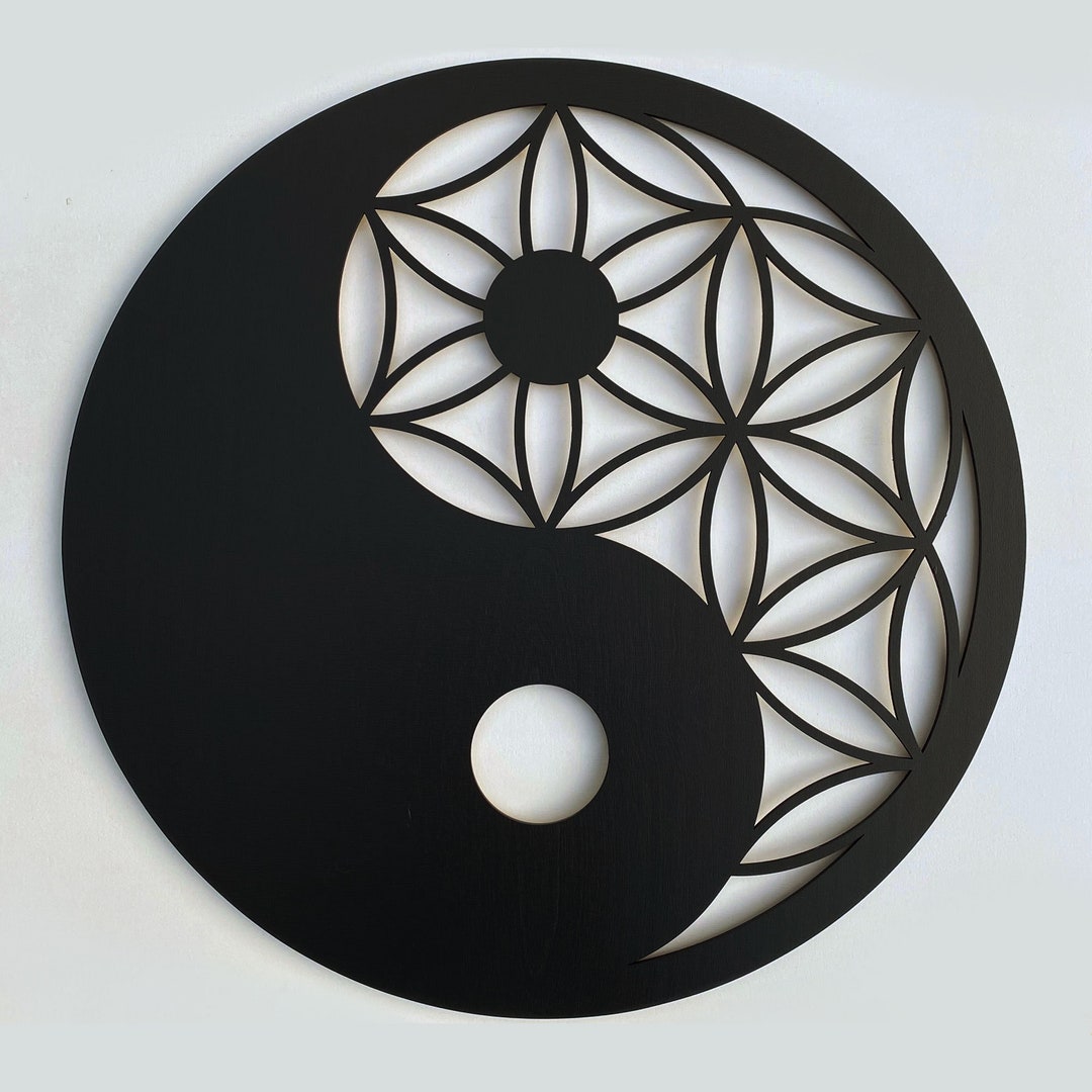 Symbol Yin Yang Wall Decor Living Room Art Wood Art Wall Etsy