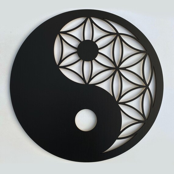 Symbol Yin Yang Wall Decor Living Room Art Wood Art Wall Etsy
