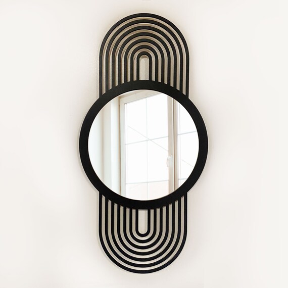Mid Century Modern Mirror / Geometric Wall Mirror / Large Etsy