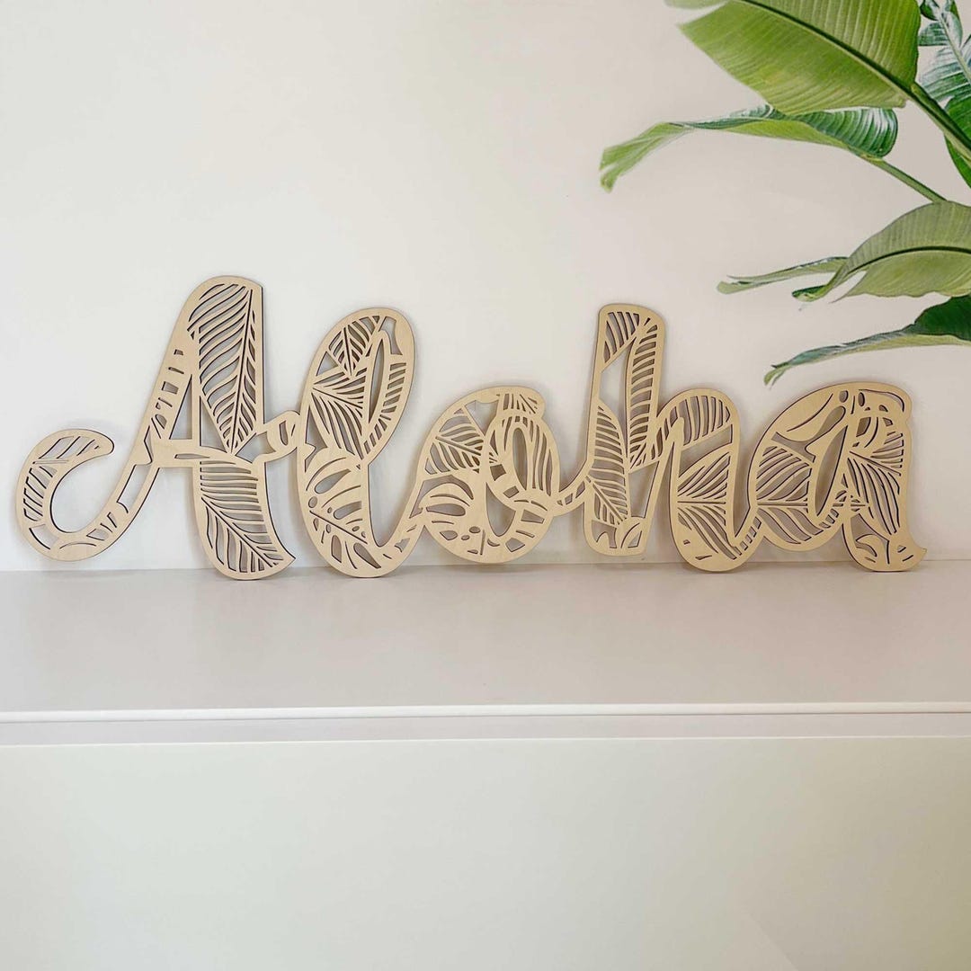 Aloha Sign Decor, Huge Wooden Hawaiian Lettering for the Wall - Etsy