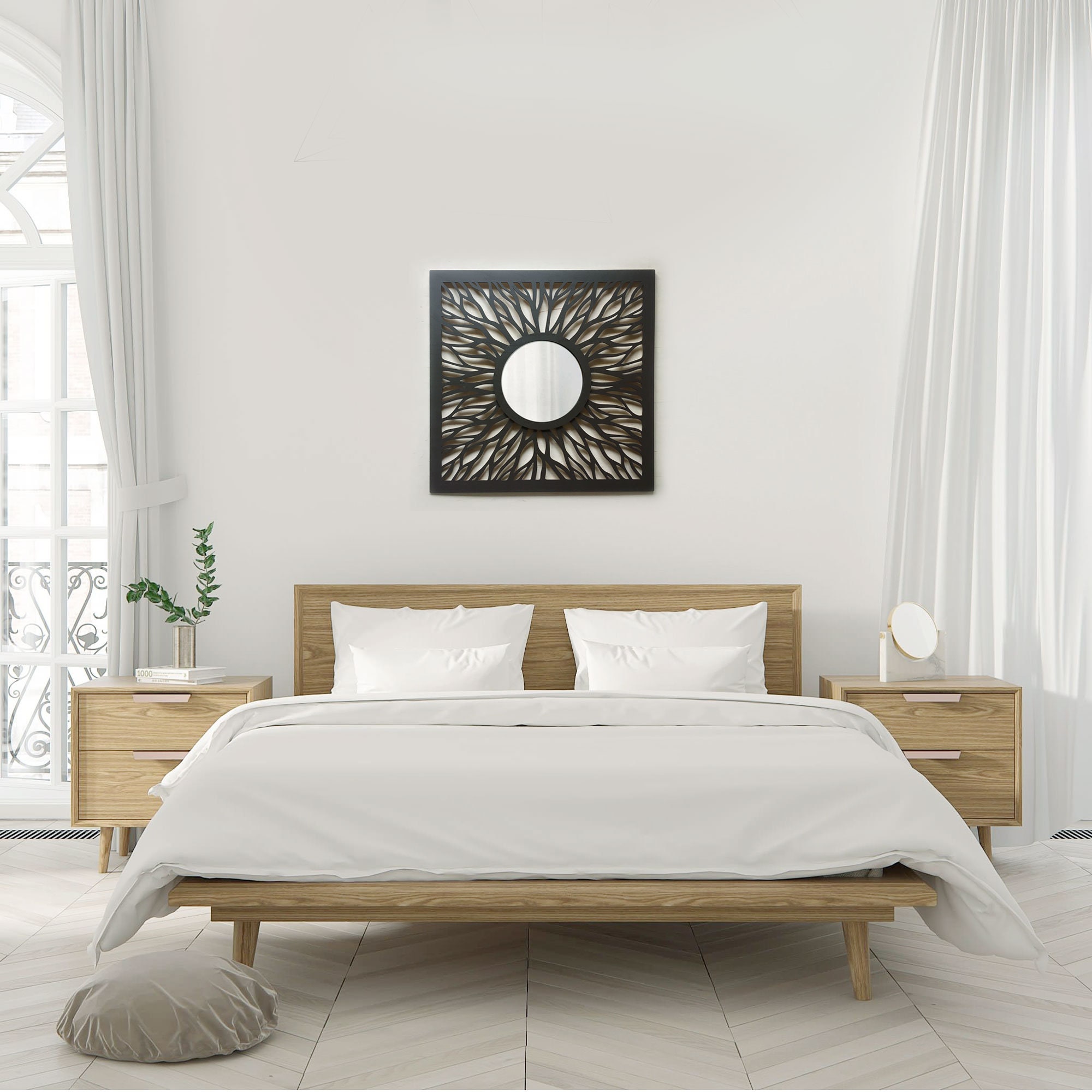 Wandspiegel SOLAR, Wandkunst, Wohnzimmer Deko, Wanddeko, Holzdeko,  Durchbrochen, Hochzeitsgeschenk, Geburtstagsgeschenk, Einweihungsgeschenk,  3d, Deko - .de