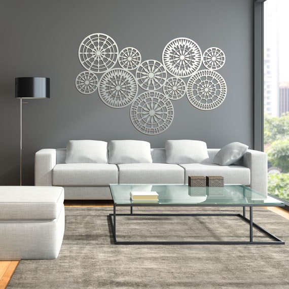 Wall Panel Galaxy 10pcs Wall Art Living Room Decor Wall Decor Wooden Decor Openwork Wedding Gift Birthday Gift Housewarming