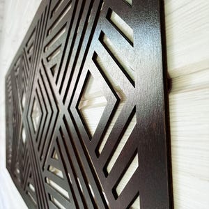 Large Geometric Wood Wall Art: 3D Panel Living Room Decor - Etsy