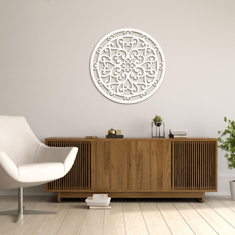 Round Wooden Wall Panel 3d Decor Etsy