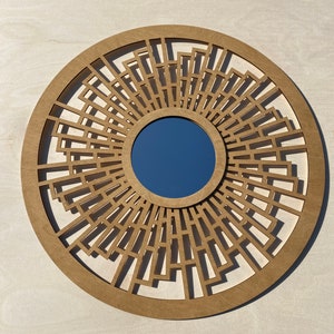 Miroir mural rond en bois KAMBIO 60 cm