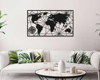 Map of the world / large wooden wall map