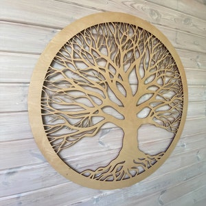 Tree of Life wall decor with wooden frames, Living room wooden wall art