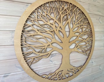 Tree of Life wall decor with wooden frames, Living room wooden wall art