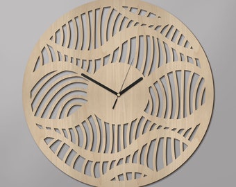 Wooden Clock JURATA 40cm (15 1/2 inch), Unique Wall Clocks, Silent Clock, Living Room Clock, Bedroom Clock, Round Clock, Wood wall clock