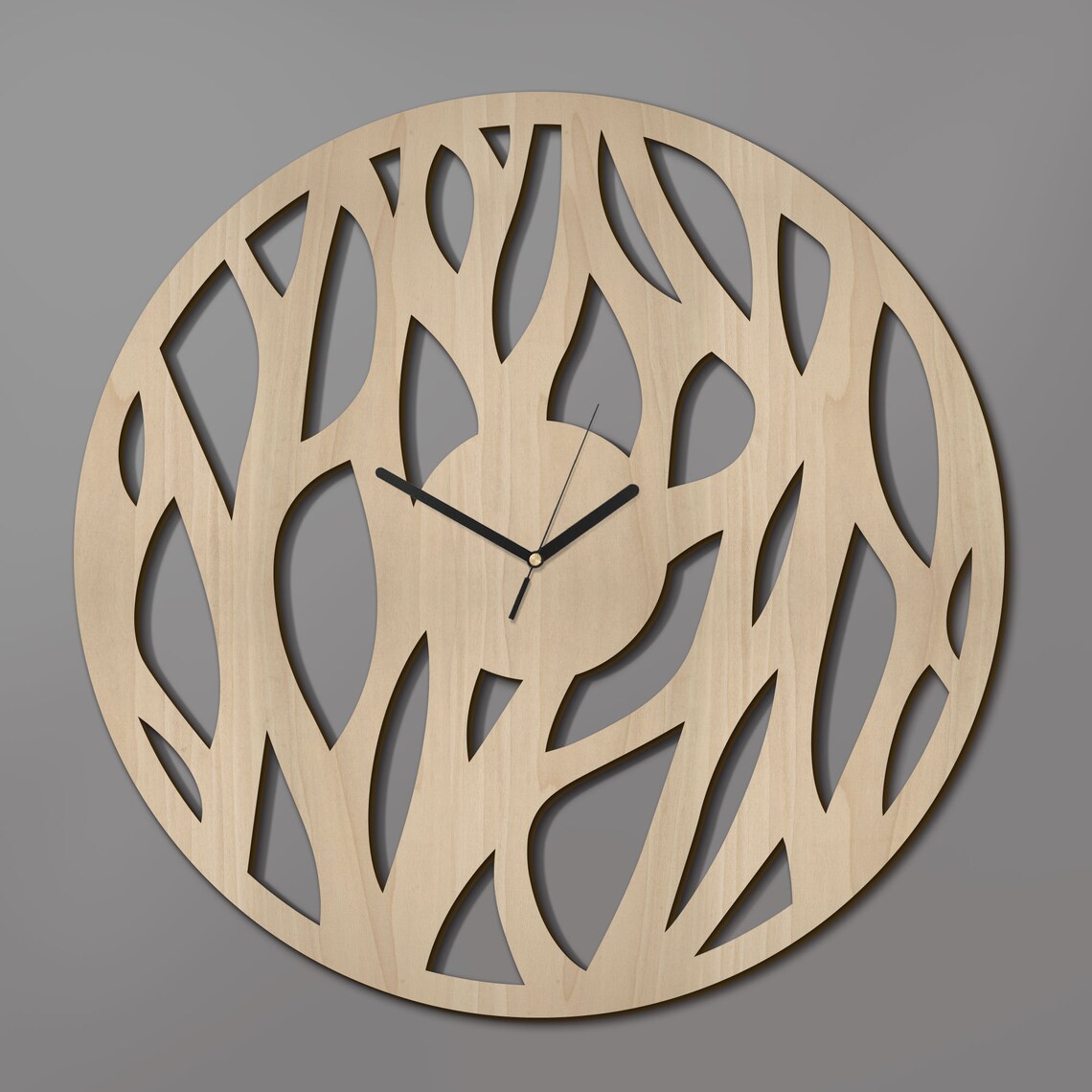 Wooden Clock ORGANIKA 40cm 15 1/2 Inch Unique Wall Clocks Etsy