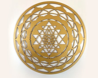 Sacred Geometry SRI YANTRA Wooden Wall Art | Etsy