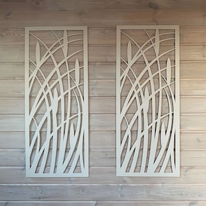 Large Wooden Wall Art, JAN Decorative Diptych, 2 Wood Panel Set, Living Room Decor