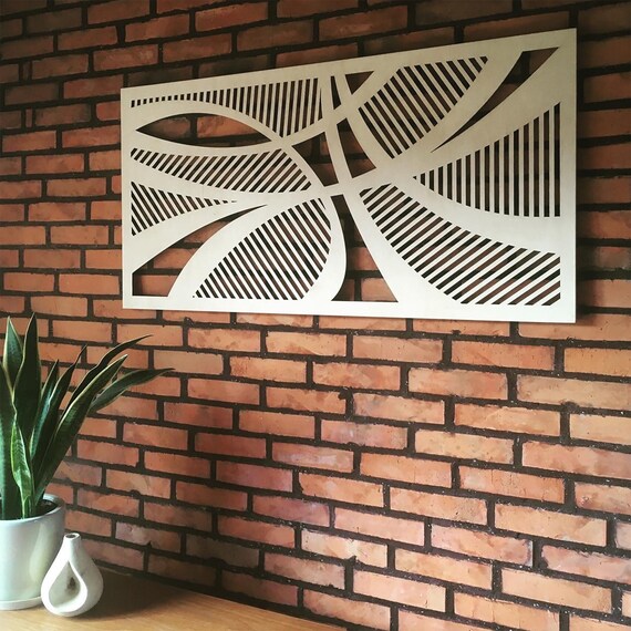 Tableau mural bois géométrique moderne - Déco graphique originale