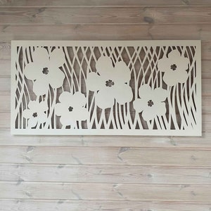 Large Wooden Floral Panel with Wooden Frames/ Living Room, Bedroom Wall Decor image 2
