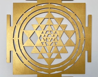 Large Wooden Wall Art SRI YANTRA