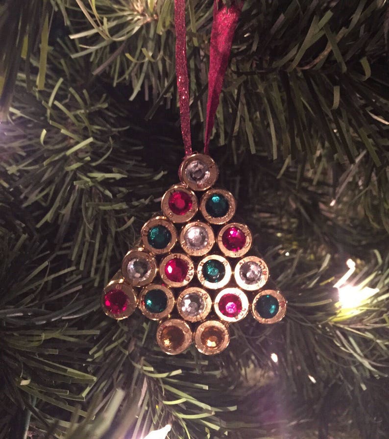 Bullet Christmas Tree Ornament With Gems Etsy